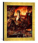 Kunst für Alle 'Encadré Image de Hieronymus Bosch l'enfer, d'art dans Le Cadre de Photos, 30 x 30 cm Fait Main de qualité, Or Raya