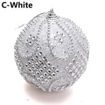 1pc Christmas Ball Hanging Pendants Drop Ornament White C