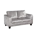 LPD Furniture Modern Chunky Design Sofas & Armchairs - Black, Grey, Silver(Silver Crushed Velvet Sofa)
