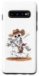 Coque pour Galaxy S10 Dabbing Squelette Cowboy Costume d'Halloween pour enfants garçons hommes Dab