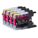 4 Magenta XL Ink Cartridges compatible with Brother MFC-J6510DW & MFC-J6710DW 