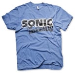 Hybris Sonic The Hedgehog Classic Logo Tee (Blue-Heather,XXL)