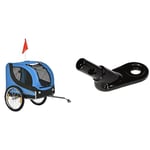 PawHutPawHut Steel Dog Bike Trailer Pet Cart Carrier for Bicycle Kit Water Resistant Travel Blue and Black & Trixie Friends On Tour Trailer Hitch for Bicycle Trailers,BlackTrixie