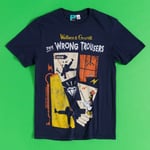 Official Wallace And Gromit The Wrong Trousers Diamond Heist Navy T-Shirt