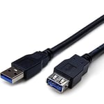 Levitantes Câble USB Type-A/M-A/H, Mâle-Femme, Câble USB 3.0 Rallonge Noir 2 m