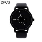 45532rr 2PCS Women Men Watches Casual Brand Soft Silicone Strap Jelly Quartz Watch Wristwatches for Ladies Lovers Black White (Color : Color1)