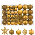 Julkulor + Julgransstjärna 100-Pack - Guld