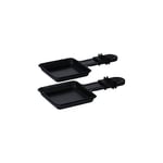 Rotel 1513150 Lot de 2 poêlons à raclette, poelon raclette carré, poêlons pour raclette duo, poelon pour raclette, 2 poêlons pour appareil a raclette, PTFE, 18,5 x 9 x 1,5 cm