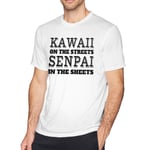 CHENYINJJ Men Kawaii On The Streets Senpai In The Sheets1 T-Shirt - Diy Casual Short Sleeve Printed Tees for Men T-Shirts Tops