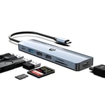 AYCLIF Hub USB C, Station d'accueil USB C, Adaptateur USB C (7 en 1) avec HDMI 4K, 100W PD, USB2.0/3.0, Lecteur de Cartes SD/TF, Station d'accueil USB C pour MacBook Air, MacBook Pro, XPS