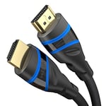 KabelDirekt – 4 m – Câble HDMI 2.1 8K Ultra High Speed, certifié (48G, 8K@60 Hz, tout dernier standard, officiellement licencié/testé pour une qualité optimale, idéal pour la PS5/Xbox, bleu/noir)