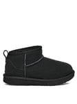 UGG Kids Classic Ultra Mini Classic Boot - Black, Black, Size 10 Younger