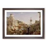 Big Box Art Course of The Empire Consummation by Thomas Cole Framed Wall Art Picture Print Ready to Hang, Walnut A2 (62 x 45 cm)