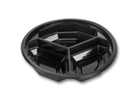 Plastskål Bowl Diamond 3-Rum 510 Ml Ø188x40 Mm Rpet Sort,300 Stk/Krt