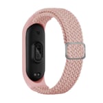 Klockarmband i Nylon till Xiaomi Mi Band 3/4/5/6/7/NFC Rosa