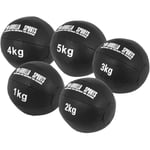 Gorilla Sports - Médecine Ball Cuir Synthétique de 1kg à 10kg - Poids : lot de 5