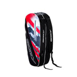 HUNDRED Ideal Badminton and Tennis Racquet Kit Bag (Black) | Material: Polyester | Multiple Compartment with Side Pouch | Easy-Carry Handle | Padded Back Straps | Front Zipper Pocket (Red, 6 in 1)