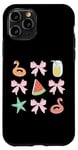 iPhone 11 Pro Pink And Orange Flamingo Floatie Bow Summer Beach Vibes Case