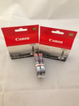Genuine Canon 2 X CLI-8BK Ink Cartridge - CLI 8BK BLACK Sealed Unboxed Ink Seal