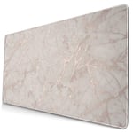 DSVEWQ Rose Gold Wallpaper Marble Extended Gaming Mouse Keyboard Pad with Stitched Edges 15.8 X 29.5 Inch Non-Slip Rubber Base Office & Home Large Mousepad Desk Mat Mouse Pad