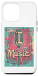 Coque pour iPhone 12 Pro Max Microphone chanteur vintage rétro chanteur
