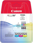 ⭐️✅CANON CLI-521 PIXMA 2934B007 C/Y/M INK CARTRIDGES MP620B GENUINE✅️⭐