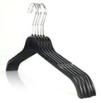 HANGERWORLD 100 Pack Strong Black Plastic Garment Coat Hangers for Clothes with Notches - All Purpose 43cm (17")