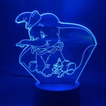 3D Led Elephant Night Light Lamp Dumbo Cute Baby Nightlight Color Changing Indoor Decoration Kids Girl Boys Child Gift 7 Color