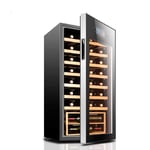 Home Wine Cooler, Free-Standing Red/White Wine Cooler Touch Control/Double Tempered Glass/Quiet Operation Refrigerator,Home/Bar