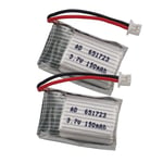 2pcs 3.7V 25C 150mAh Li Battery 651723 JST 2pin 1.25mm For RC Drone UFO Syma