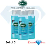 3 x Brut Men's Sport Style All In One Hair & Body Shower Gel 500ml For Him