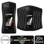 Lynx Africa Refreshing Energy Boost Shower Gel Body Wash, 30x 50ml