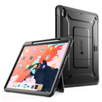 SUPCASE [UB Pro Series Case for iPad Pro 11 inch 2018, Support Pencil Charging Built-In Screen Protector Full-Body Rugged Kickstand Protective Case [Only Compatible with Apple Pencil 2] (Black)