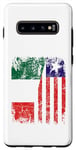 Coque pour Galaxy S10+ Drapeaux du Liberia Italie | Demi racines italiennes libériennes vintage