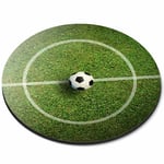Round Mouse Mat - Football Pitch Soccer Ball Sports Game Office Gift #8681