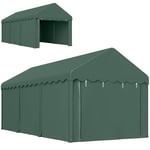 Carport 3x6 m tältgarage med rulldörrar, tak, avtagbara sidoväggar, UV-beständig vattentät garagetält vindskydd förvaringstält h