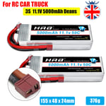 HRB 3S 11.1V LiPo Battery 5000mAh 50C Deans Plug for RC Car Boat Helicopter UK