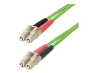 StarTech.com 15m (50ft) LC to LC (UPC) OM5 Multimode Fiber Optic Cable, 50/125µm Duplex LOMMF Zipcord, VCSEL, 40G/100G, Bend Insensitive, Low Insertion Loss, LSZH Fiber Patch Cord - Patch-kabel - LC/UPC-multiläge (hane) till LC/UPC-multiläge (hane) - 15 m - 2.9 mm - fiberoptisk - duplex - 50/125 mikron - OM5 - halogenfri, upp till 100 Gbps dataöverföringshastighet - grön