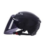 GFYWZ Bicycle Visor Flip up Modular Half Helmet with Sunshield for Men & Women Electric Car Helmet, Bicycle Helmet,Black