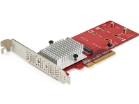 StarTech.com x8 Dual M.2 PCIe SSD-adapter - PCIe 3.0, PCIe, M.2, PCI 3.0, Röd, 3336103 h, CE, FCC, TAA, REACH