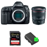 Canon EOS 5D Mark IV + EF 24mm f/1.4L II USM + SanDisk 256GB Extreme PRO UHS-I SDXC 170 MB/s + 2 LP-E6N | Garantie 2 ans