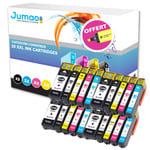 Lot de 20 cartouches 4*N (22ml), 4* NPH (13ml), 4*CMY(13ml) compatibles pour Epson Expression Premium XP-635+ Fluo offert -Jumao-