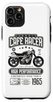 Coque pour iPhone 11 Pro Café Racer Moto Anniversaire Motard Né en 1965