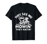 Mowing Lawn Mower Costume Funny Grass Lawn Tractor T-Shirt