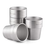 Hivexagon 300ml Set of 4 Stainless Steel Double Wall Cups - Perfect for Cold Drinks - Dishwasher Safe HG515