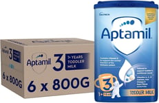 Aptamil 3 Toddler Baby Milk Powder Formula, 1-2 Years, 800g (Pack of 6) - Packa