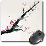 Mouse Pad Gaming Functional Dragonfly Thick Waterproof Desktop Mouse Mat Branch of a Pink Cherry Blossom Sakura Tree Bud and A Dragonfly Dramatic Artisan,Pink Black Non-slip Rubber Base
