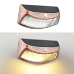 Vandtæt Solcelle væglampe - Tænder automatisk - Varm hvid lys - Kobber