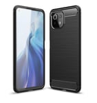 Cruzerlite Carbon Fiber Texture Design Cover Shock Absorption Xiaomi Mi 11 Lite Case for Xiaomi Mi 11 Lite (2021) (Black)
