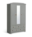 Argos Home Nordic 3 Door 5 Drawer Mirror Wardrobe - Grey